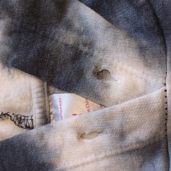 Tie dye hoodie Junior's size S (3-5) sweatshirt grey - Picture 3 of 6